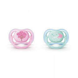 Avent Chupete De Silicona Ventilado Decorado Rosa 0-6M 2 Uds.